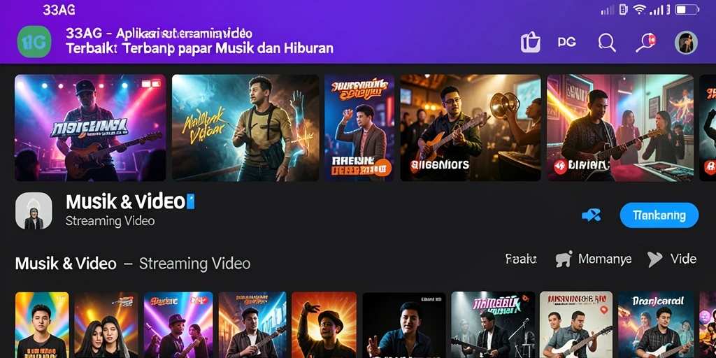 Antarmuka pengguna 33AG yang menarik dan intuitif untuk streaming video.