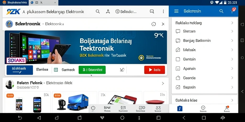 Tampilan antarmuka aplikasi 9ZK yang user-friendly untuk belanja elektronik.