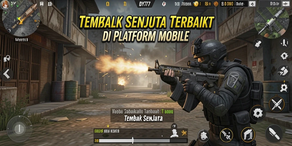Antarmuka permainan Tembak Senjata yang menarik dan interaktif.