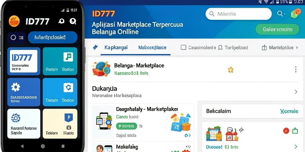 Antarmuka aplikasi ID777 yang mudah digunakan untuk berbelanja online.