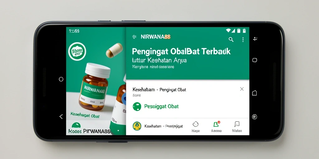 Tampilan antarmuka NIRWANA88 yang ramah pengguna untuk Pengingat Obat.