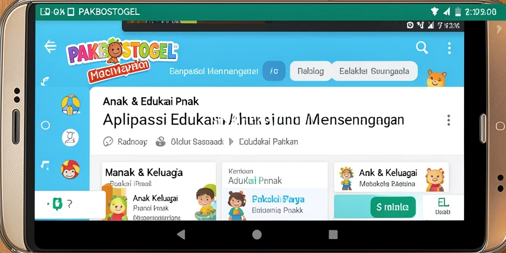 Antarmuka aplikasi PAKBOSTOGEL yang menarik dan ramah anak.