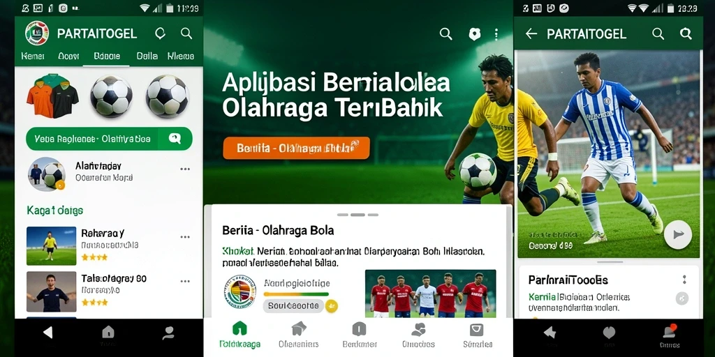 Antarmuka PARTAITOGEL yang menampilkan berita olahraga bola terbaru.