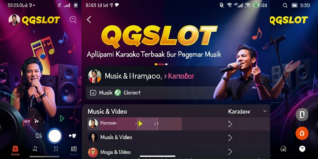 Tampilan antarmuka aplikasi Karaoke QQSLOT yang menarik dan interaktif.